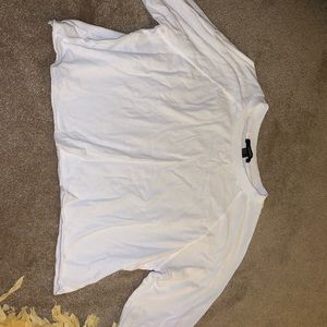 Forever 21 cropped white long sleeve t-shirt